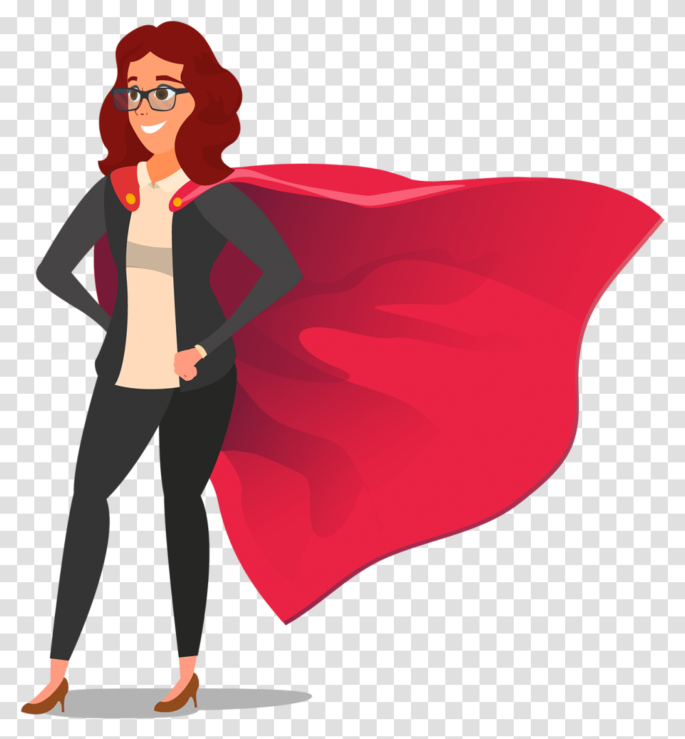 Superhero Businesswoman Image With Superwoman, Dance Pose, Leisure Activities, Person, Clothing Transparent Png