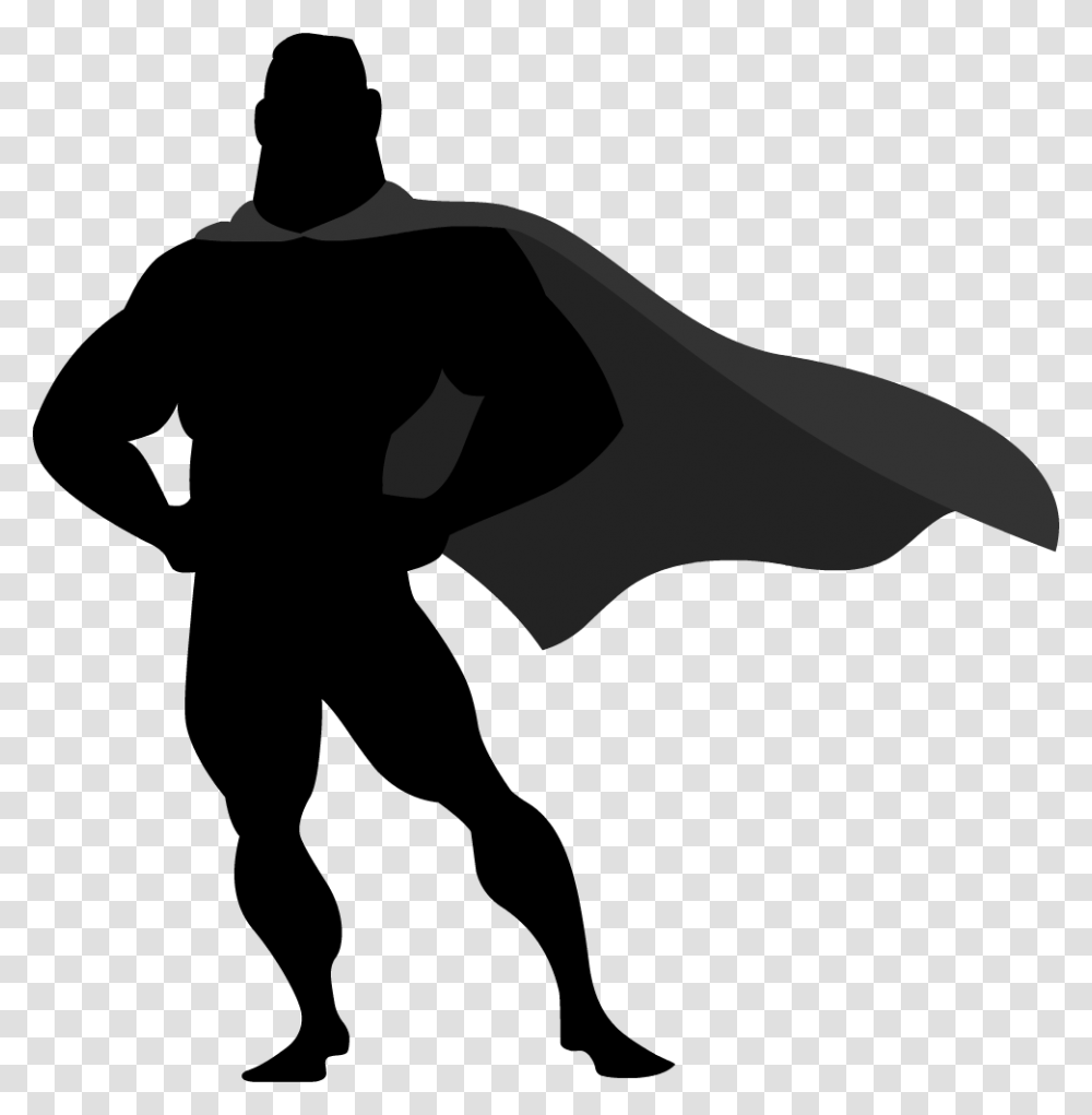 Superhero Cape Silhouette, Person, People, Outdoors, Crowd Transparent Png