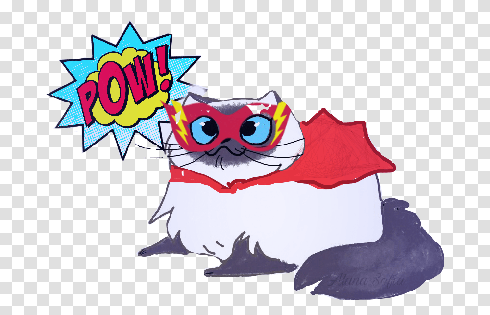 Superhero Cat Cathero Powcat Saved The Day Cartoon, Animal, Bird Transparent Png