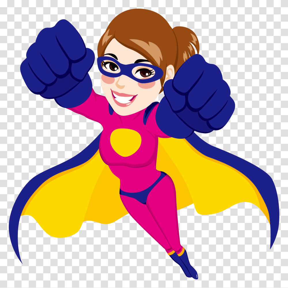 Superhero Flying Female The Superwoman Cartoon Superman Flying Superhero Cartoon, Person, Human, Hand Transparent Png