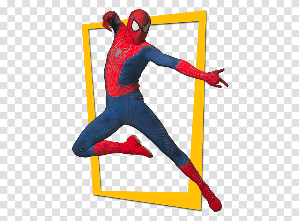 Superhero Party Spiderman Theme Bay Area Andy Zandy Spiderman Frame Birthday, Person, Human, Leisure Activities, Acrobatic Transparent Png