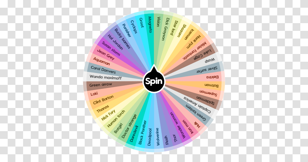 Superheroes Spin The Wheel App Dot, Text, Disk, Flower, Plant Transparent Png