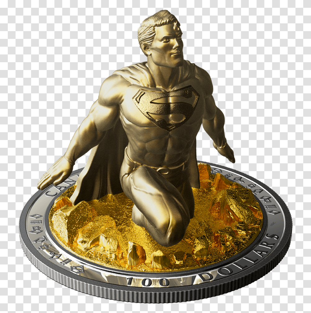 Superman 3d Coin, Figurine, Bronze, Person Transparent Png