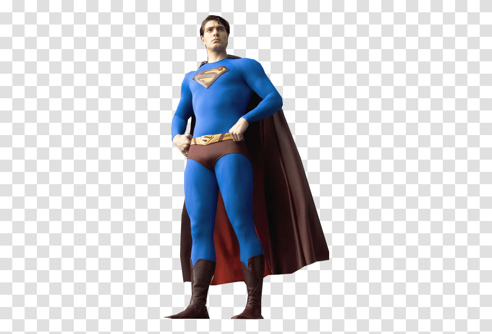 Superman Brandon Routh Superman, Apparel, Cape, Person Transparent Png