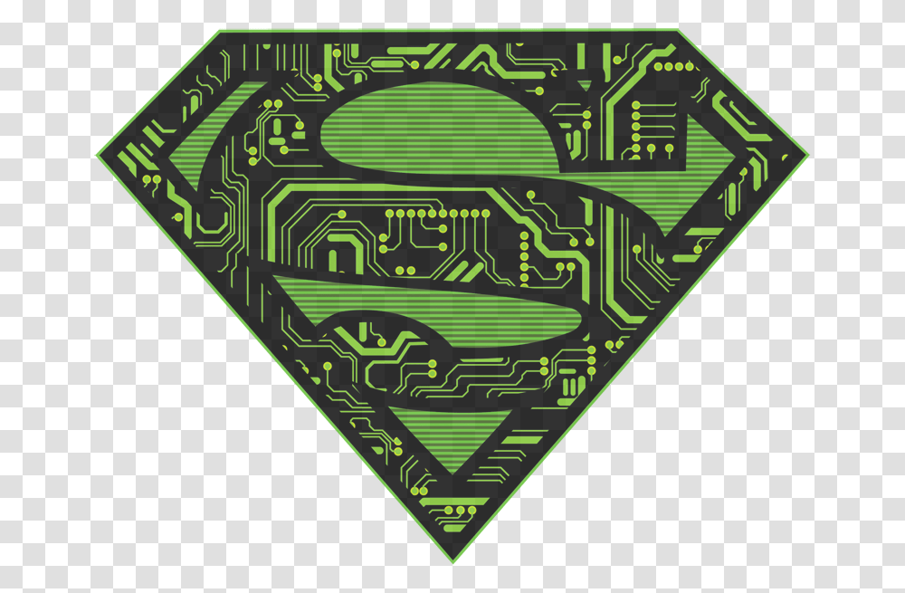 Superman Circuits Shield Mens Ringer T Superman T Shirt, Green, Symbol, Graphics, Art Transparent Png