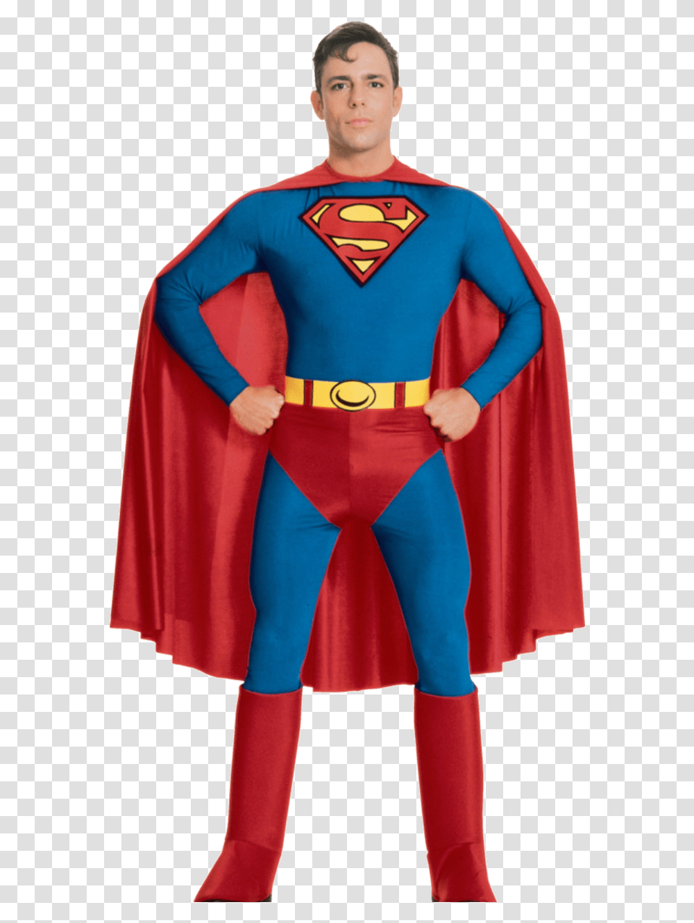 Superman Costume Superman Costume Adult, Cape, Clothing, Person, Pants Transparent Png