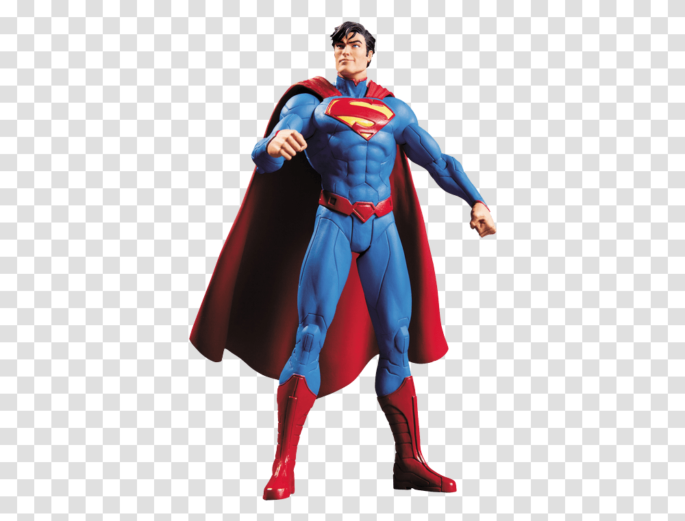 Superman Figure New, Clothing, Apparel, Cape, Person Transparent Png