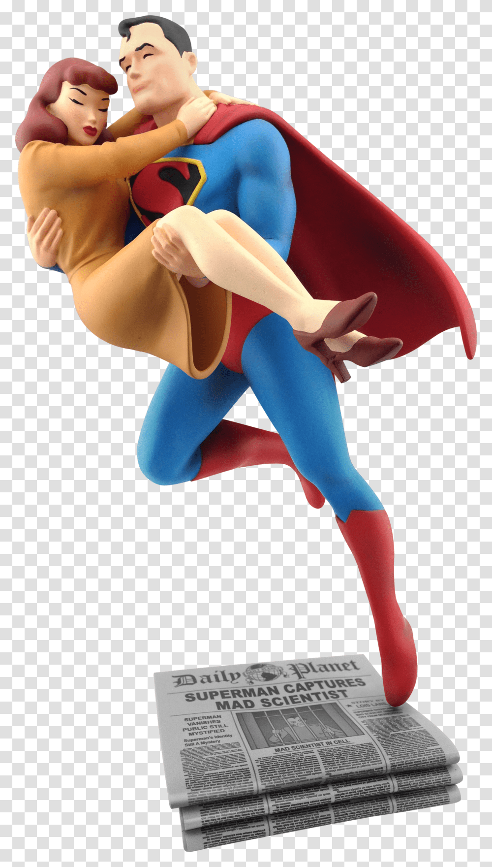 Superman Flying Superman Lois Lane Figure, Pants, Person, Figurine Transparent Png