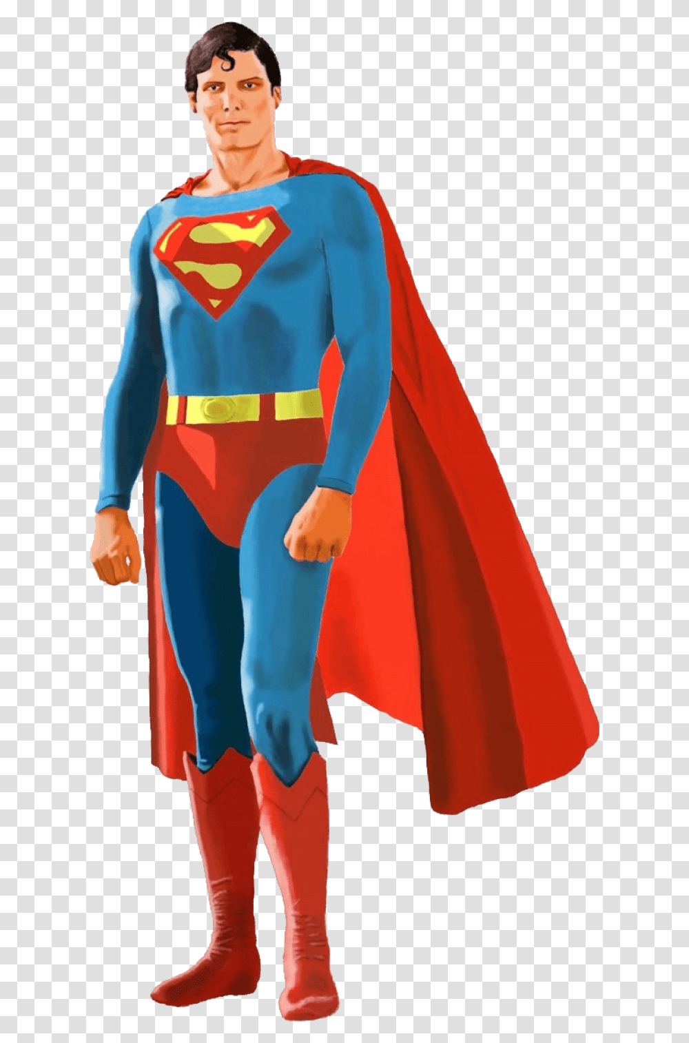 Superman Image Christopher Reeve Superman Artwork, Clothing, Apparel, Cape, Person Transparent Png