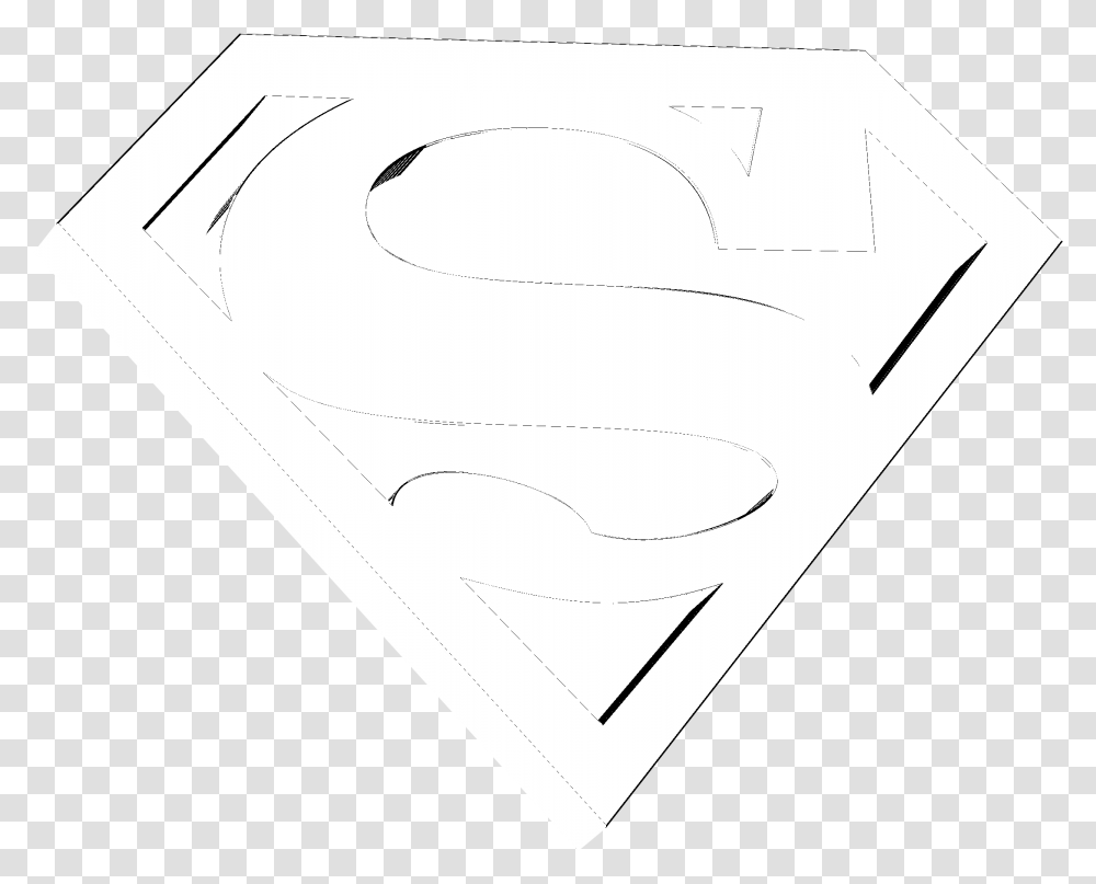 Superman Logo Black And White Line Art, Paper, Pillow, Cushion, Plectrum Transparent Png