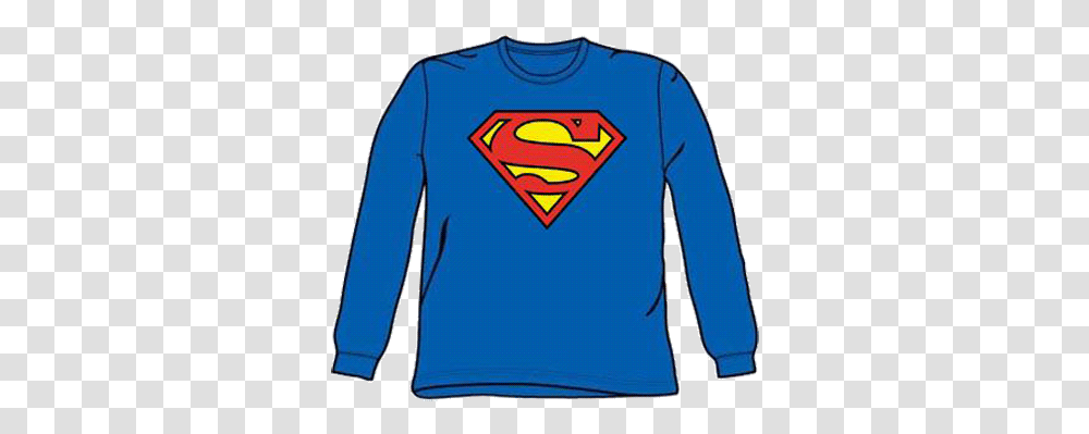 Superman Logo Longsleeve Tshirt Superman Logo, Clothing, Apparel, Long Sleeve, Sweatshirt Transparent Png