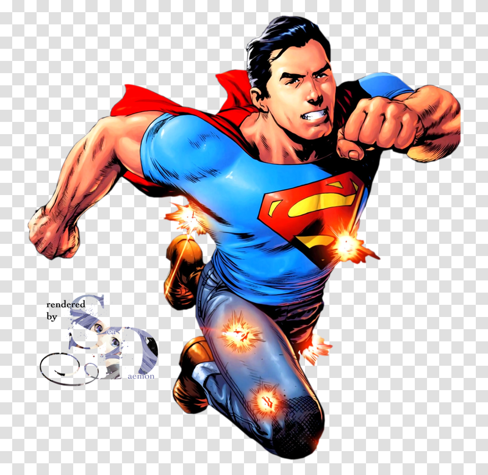 Superman Render Comic Super Man Render, Person, Poster, Advertisement, Hand Transparent Png