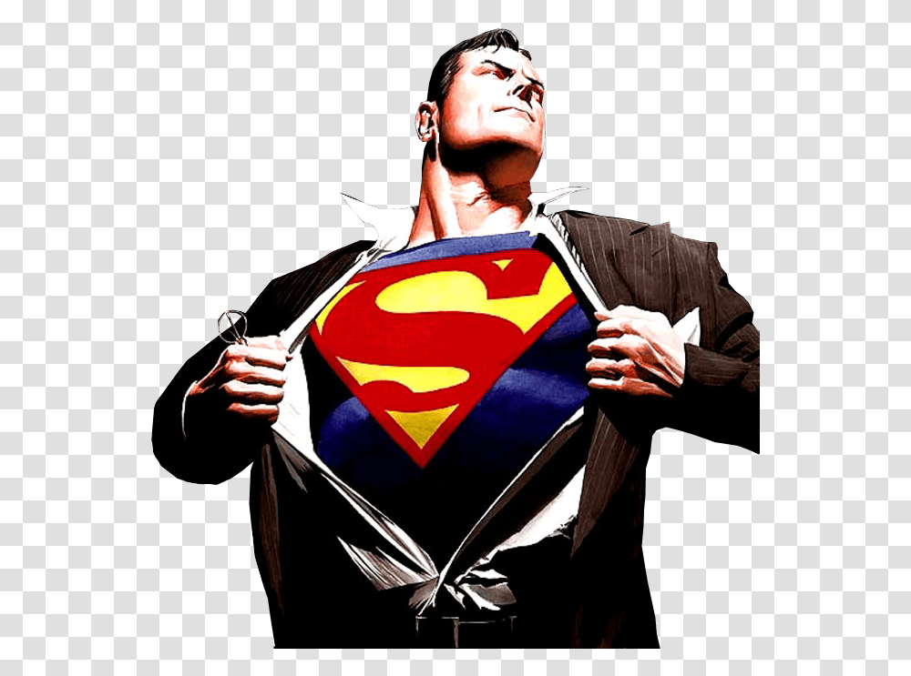 Superman Shirt Open Clark Kent Inside Pop Culture Alex Ross Superman, Person, Costume, Performer Transparent Png