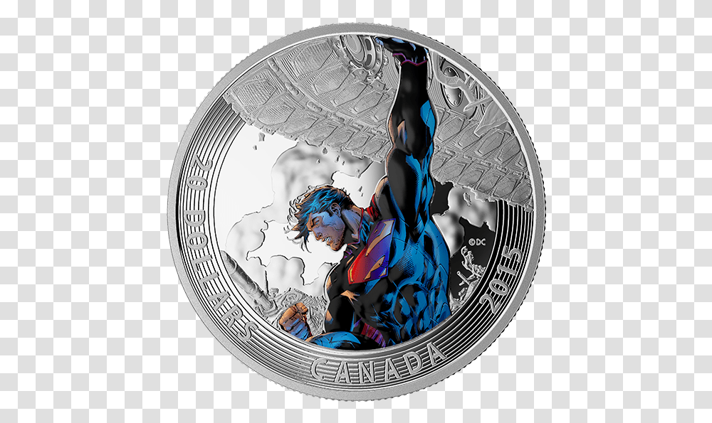 Superman Silver Coin 2015 Canada, Money, Person, Human, Nickel Transparent Png