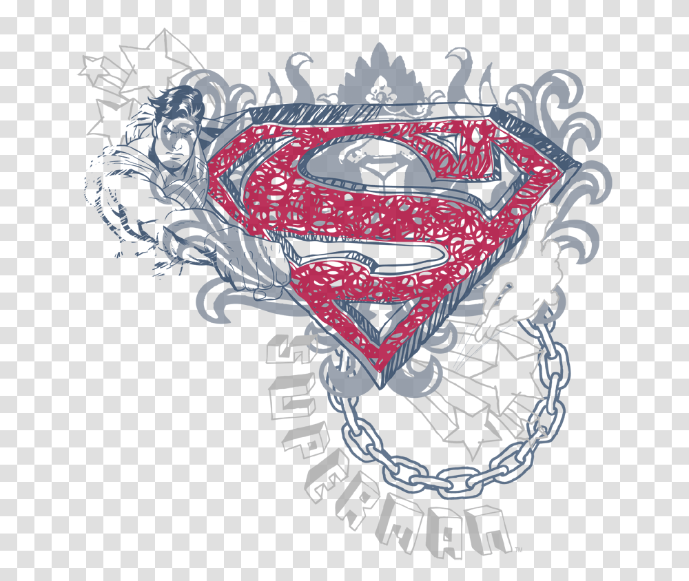 Superman Star And Chains Men's Regular Fit T Shirt Tau Beta Sigma Crest, Graphics, Art, Symbol, Skin Transparent Png