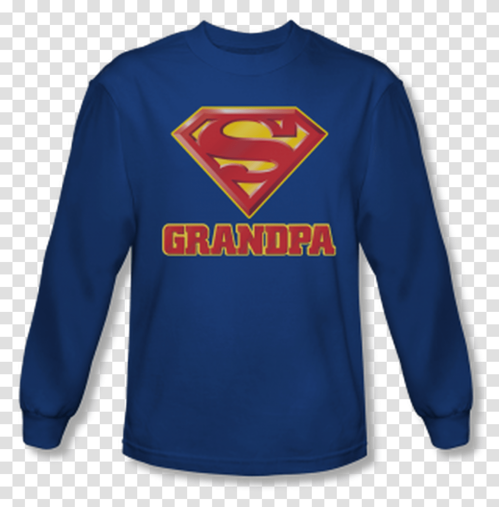 Superman Super Grandpa Adult Long Sleeve Shirt Youth Superman Super Kid, Apparel, Sweatshirt, Sweater Transparent Png