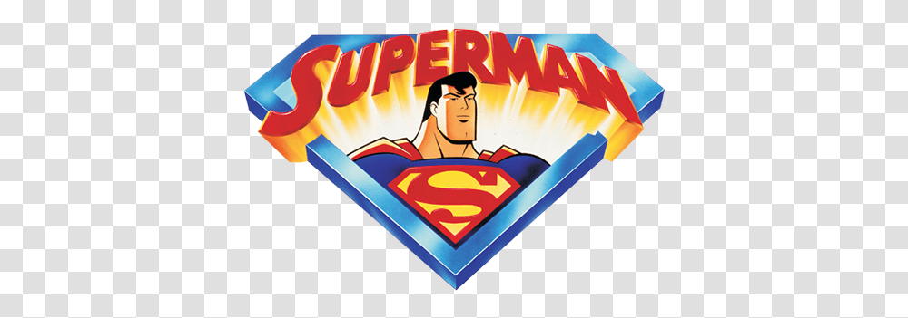 Superman The Animated Series Tv Fanart Fanarttv Logo Background Superman, Label, Text, Advertisement, Poster Transparent Png