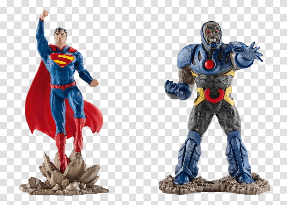 Superman Vs Darkseid Figures Dc Comics Schleich Superman Darkseid, Figurine, Person Transparent Png
