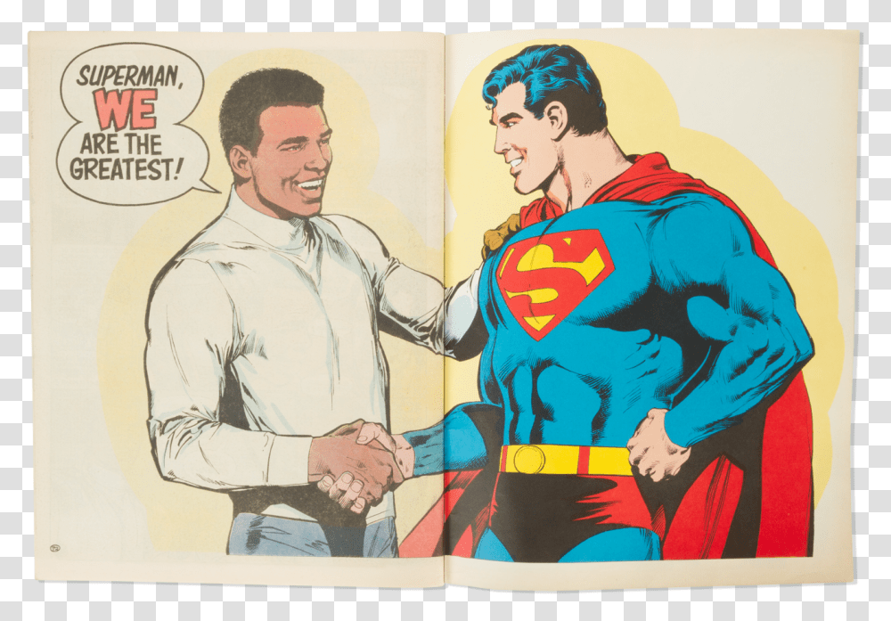 Superman Vs Muhammad Ali, Person, Poster, Advertisement, Hand Transparent Png