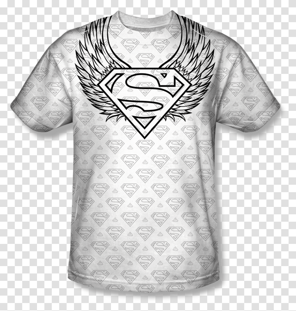 Superman Winged Shield Repeat Superman Logo, Sleeve, Skin, Shirt Transparent Png