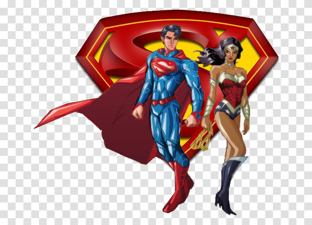 Superman Wonder Woman And Superman Cartoon, Costume, Person, Cape Transparent Png