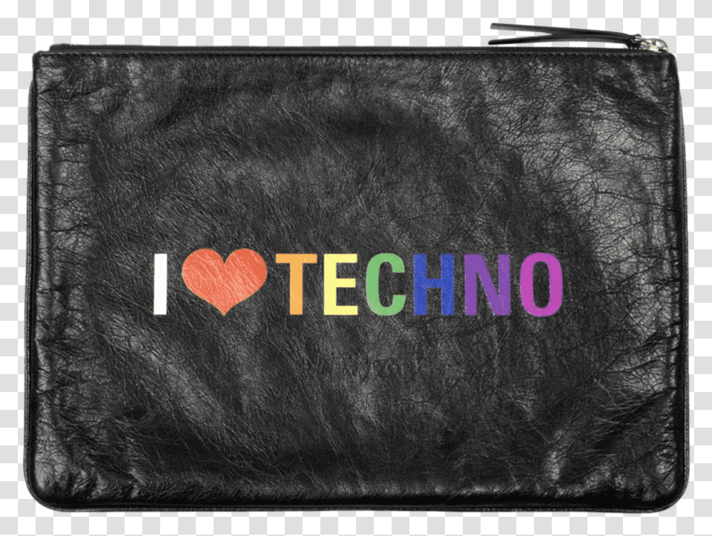 Supermarket Clip Leather I Heart Techno Pouch For Teen, Blackboard, Text, Logo, Symbol Transparent Png