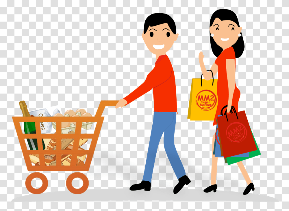 Supermarket Header Image2 Supermarket Shopping Family Clipart, Person, Human, Pants Transparent Png