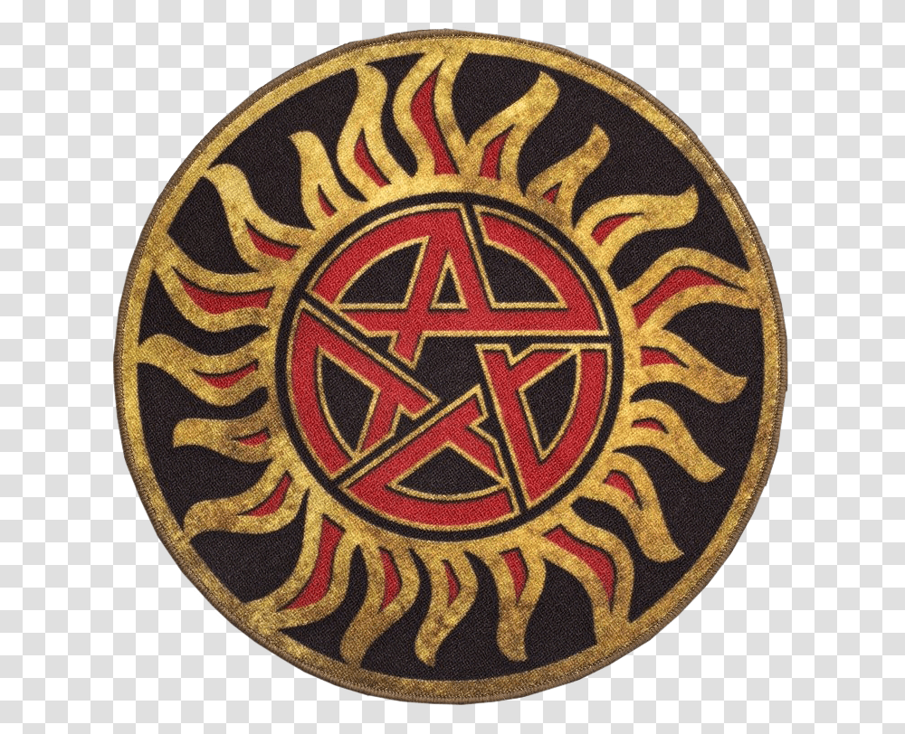 Supernatural Antipossession Circular Doormat Supernatural Gold Anti Possession, Rug, Symbol, Emblem, Logo Transparent Png