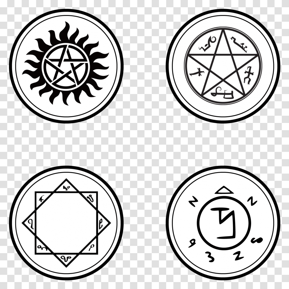 Supernatural Symbols, Logo, Stencil Transparent Png