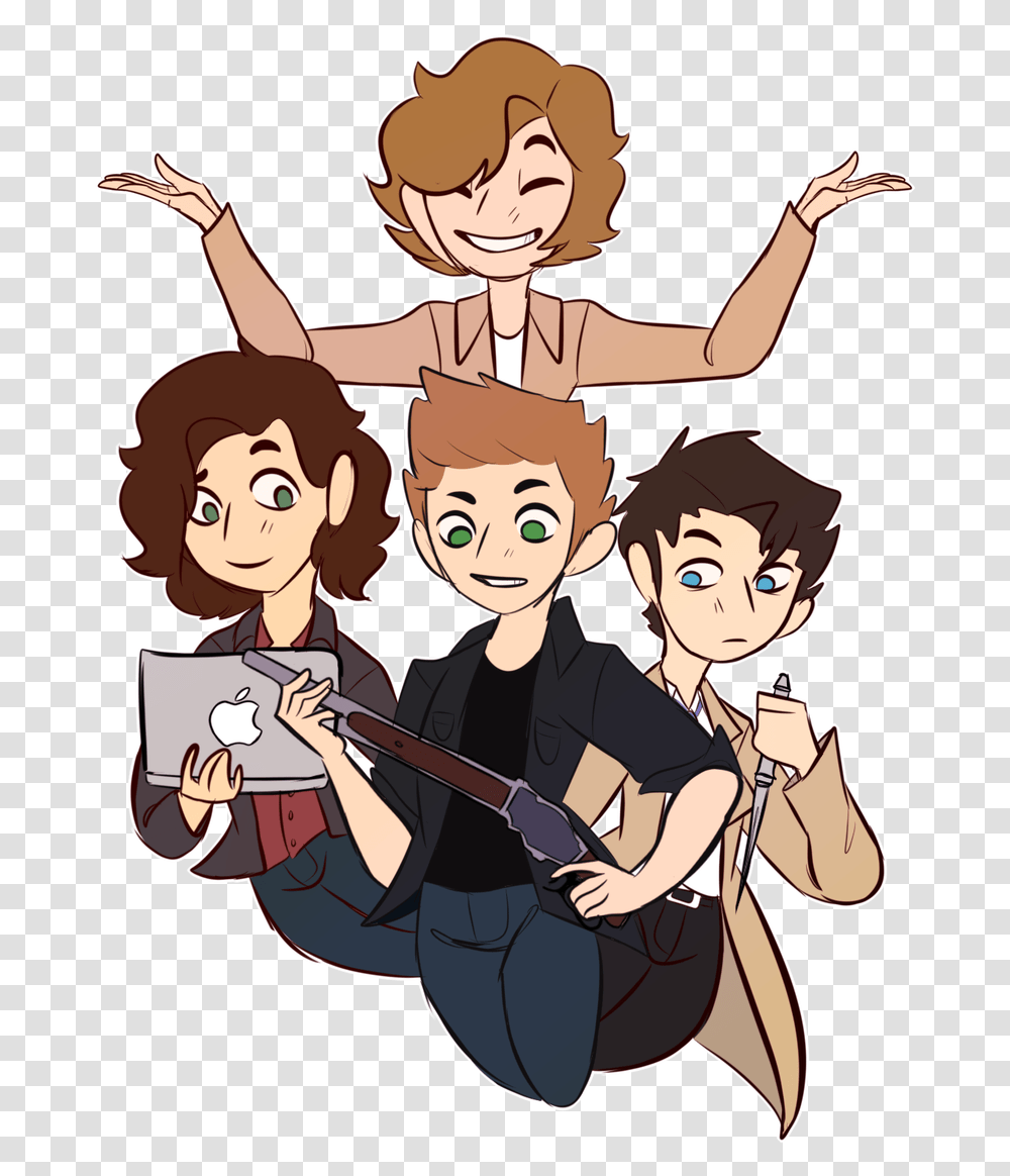 Supernatural Team Free Will 2.0 Fanart, Person, Comics, Book, People Transparent Png