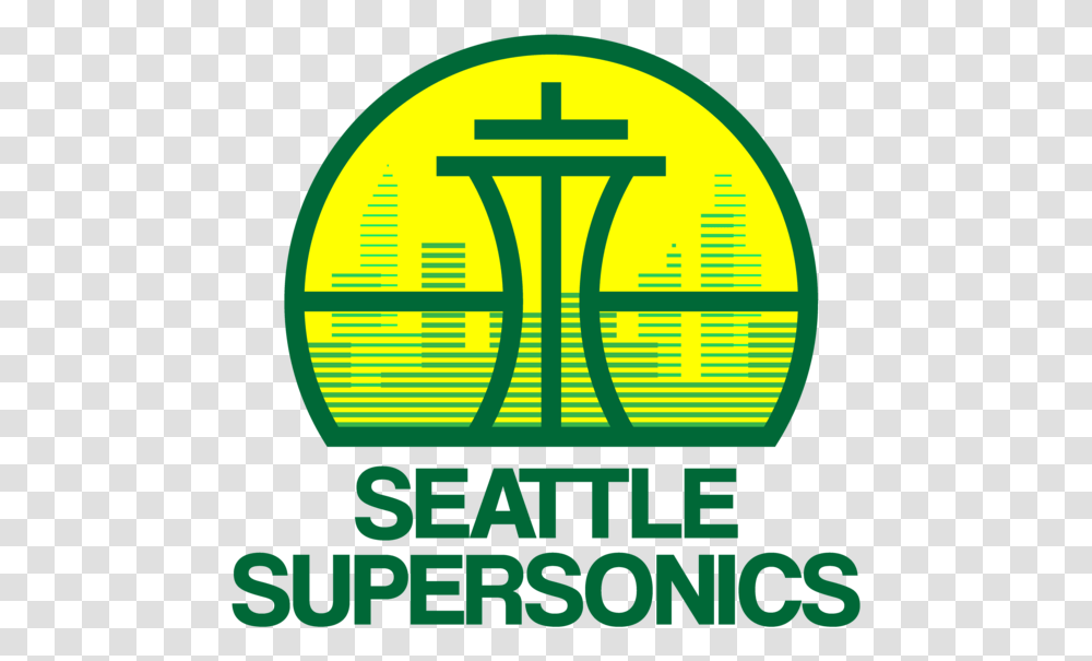Supersonics Dominic Heisdorf Graphic Seattle Logo, Symbol, Trademark, Text, Advertisement Transparent Png