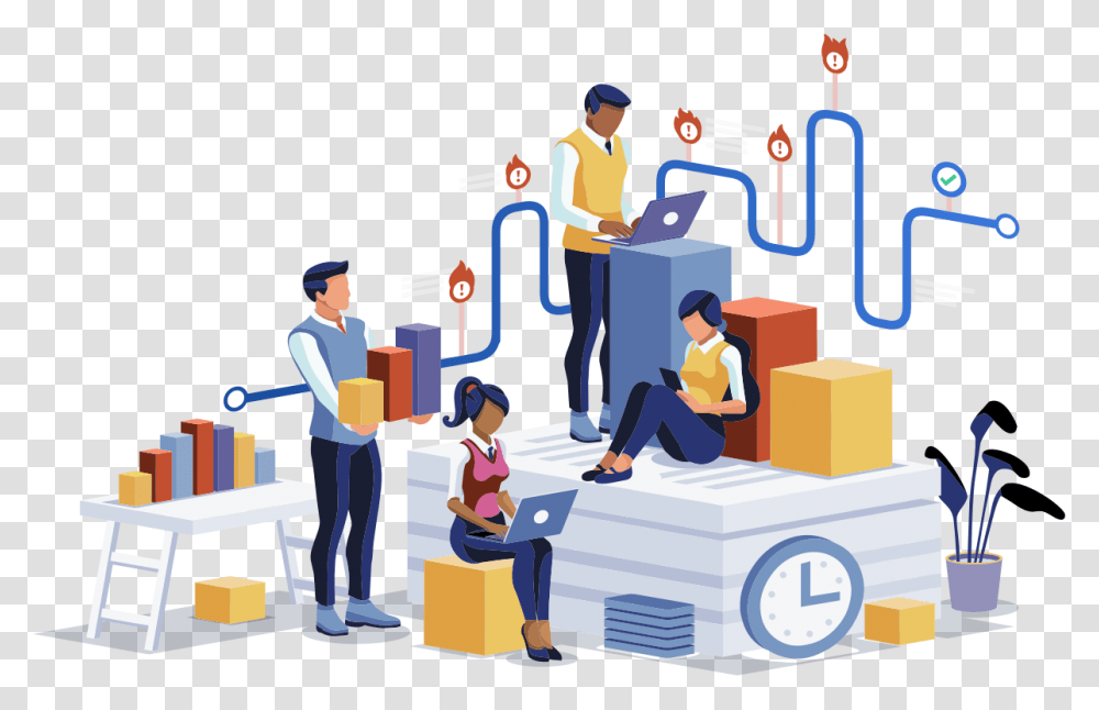 Supply And Demand Planning Illustration, Person, Building, People, Crowd Transparent Png
