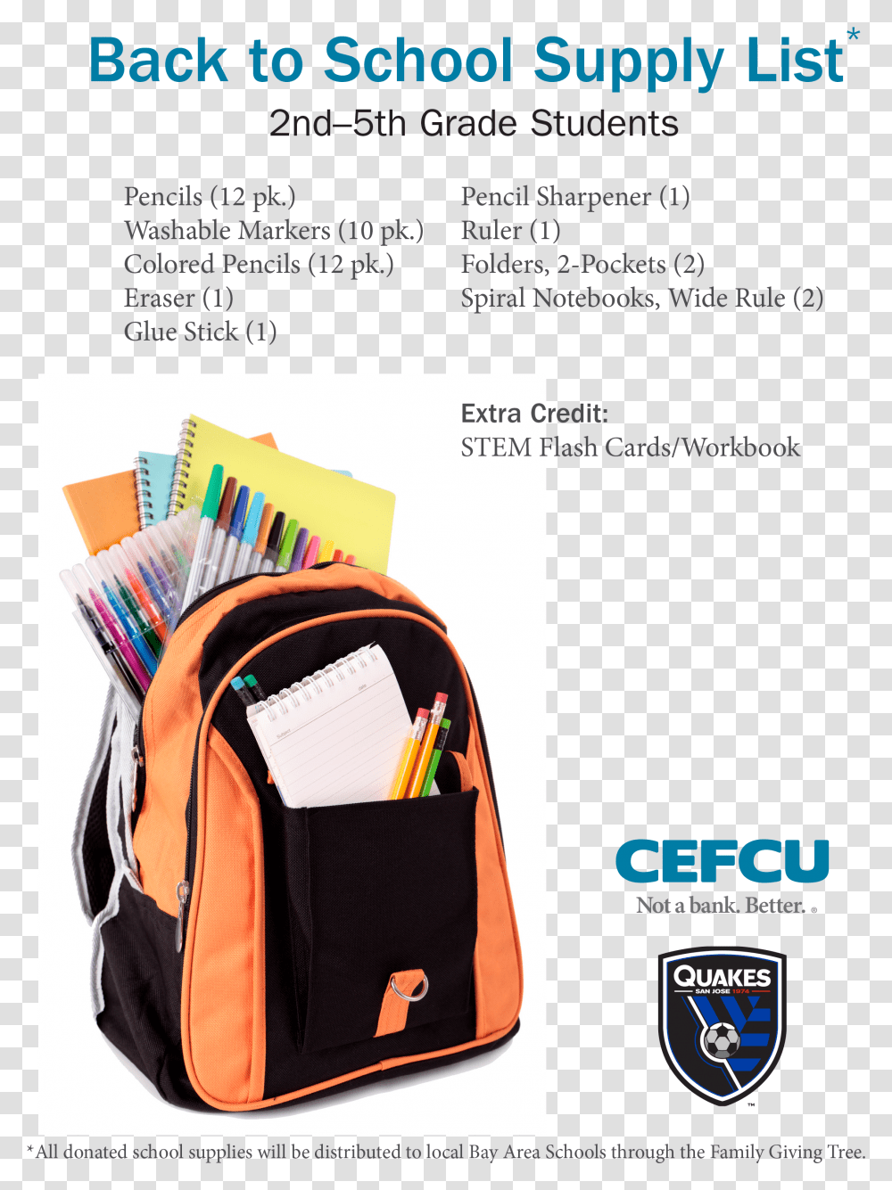 Supply Drop Backpack Full Of School Supplies, Bag, Flyer, Poster, Paper Transparent Png