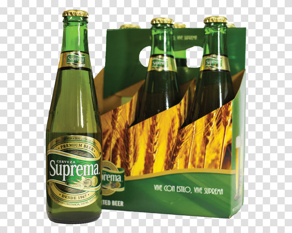 Suprema Btl Pk Suprema Beer, Bottle, Alcohol, Beverage, Drink Transparent Png