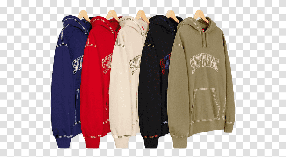 Supreme And Nike Team Up For A New Colorful Collection Supreme Big Stitch Hoodie, Clothing, Apparel, Jacket, Coat Transparent Png