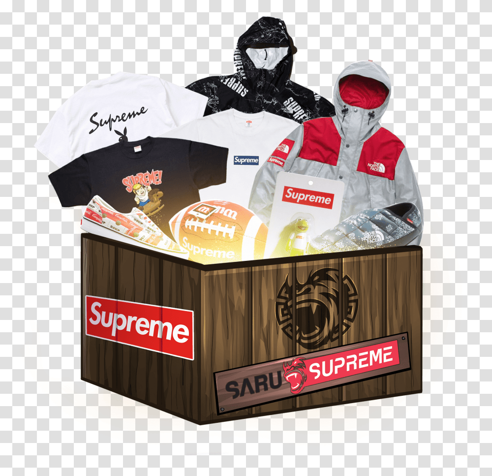 Supreme Box Logo Mystery Sarugeneral Supreme Accessories Mystery Box, Person, Human, Clothing, Apparel Transparent Png