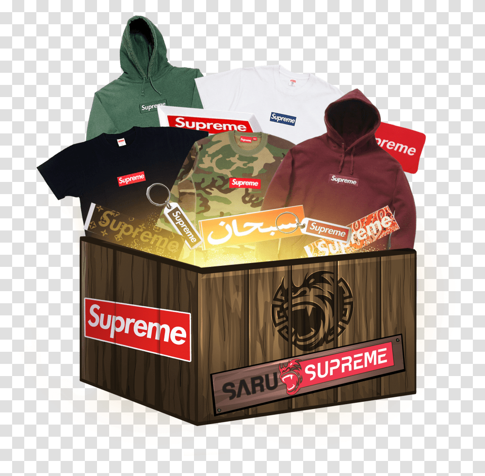 Supreme Box Logo Mystery Supreme Accessories Mystery Box, Clothing, Hood, Sweatshirt, Sweater Transparent Png