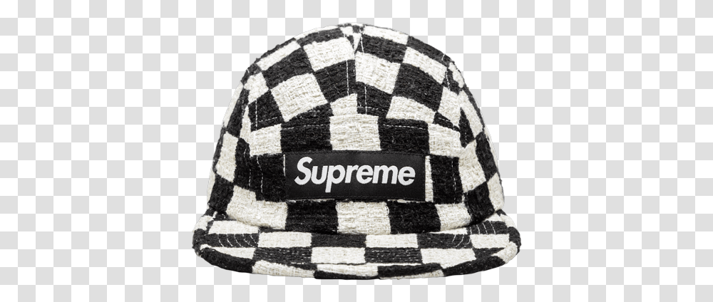 Supreme Checkerboard Boucle Camp Cap Ss Supreme, Apparel, Rug, Hat Transparent Png