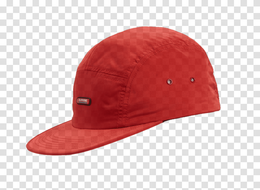 Supreme Clear Patch Camp Cap Red Original Grail, Apparel, Baseball Cap, Hat Transparent Png