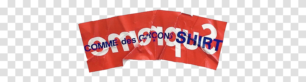 Supreme Comme Des Garcons Box Logo, Label, Paper, Banner Transparent Png