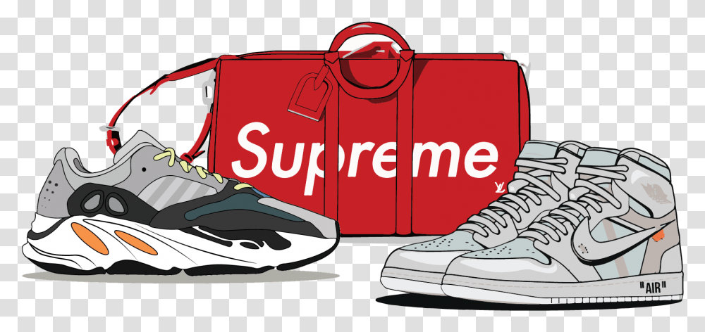 Supreme Download Supreme Illustration, Apparel, Shoe, Footwear Transparent Png
