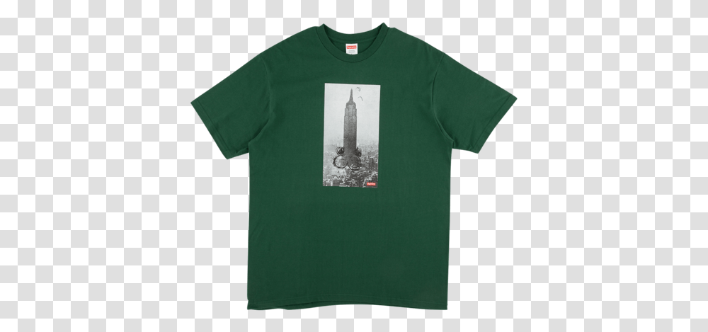 Supreme Empire State Building T Shirt Green, Apparel, T-Shirt, Sleeve Transparent Png