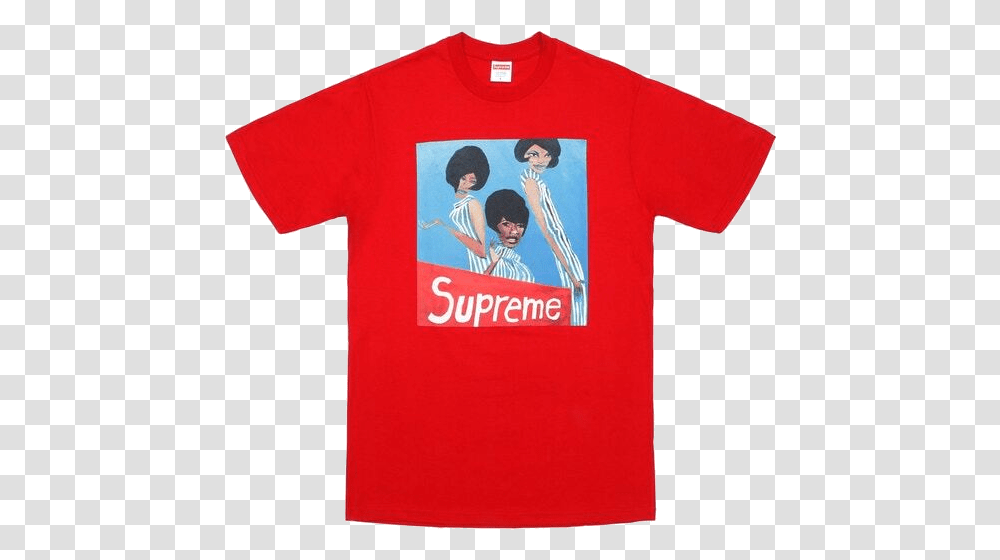 Supreme Group Tee Red Supreme Group Tee Red, Clothing, Apparel, T-Shirt, Person Transparent Png
