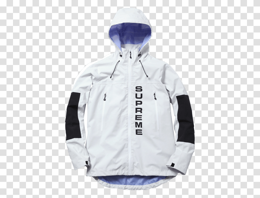 Supreme Hoodie Supreme Taped Seam Jacket White, Coat, Sweatshirt, Sweater Transparent Png
