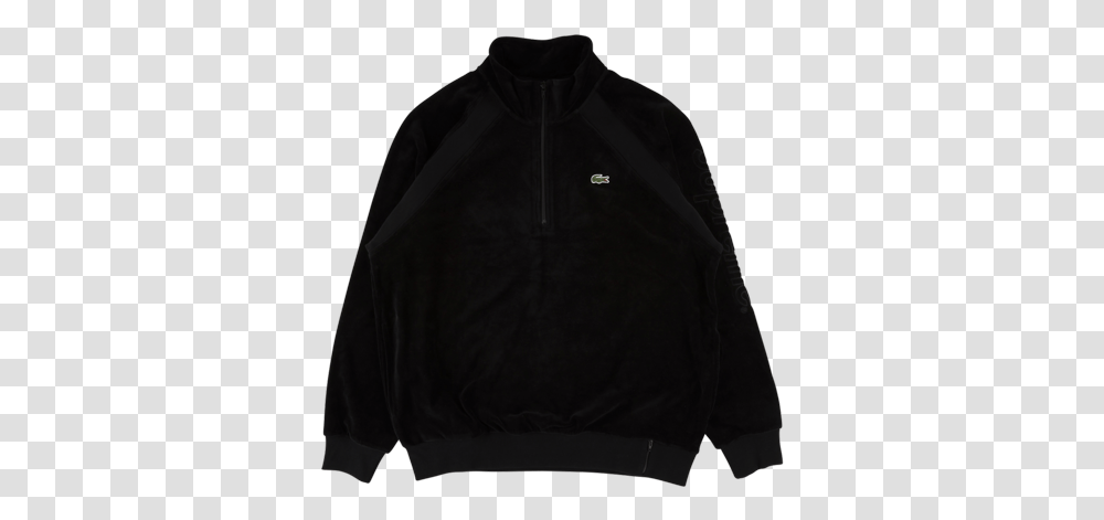 Supreme Lacoste Velour Half Zip Track Ss Sweater, Apparel, Sweatshirt, Fleece Transparent Png