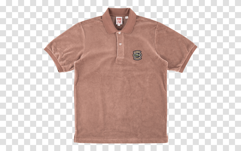 Supreme Lacoste Velour Polo Download Polo Shirt, Apparel, Sleeve, Fleece Transparent Png
