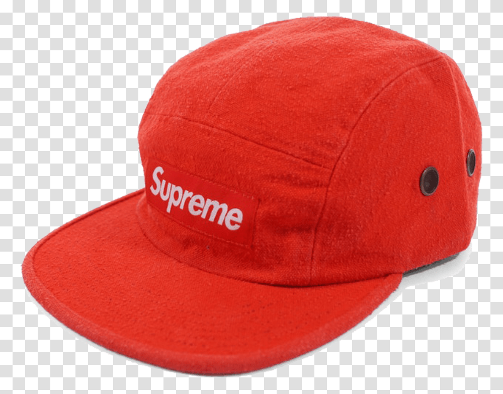 Supreme Napped Canvas Camp Cap Red Baseball Cap, Clothing, Apparel, Hat Transparent Png