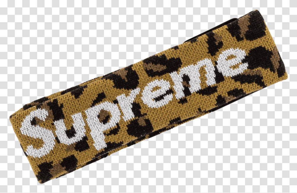 Supreme New Era Big Logo Headband Fw Label, Pattern, Rug, Strap Transparent Png