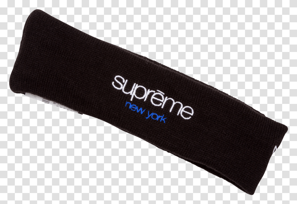Supreme New Era Classic Logo Headband One Size Black Label, Strap, Apparel, Outdoors Transparent Png