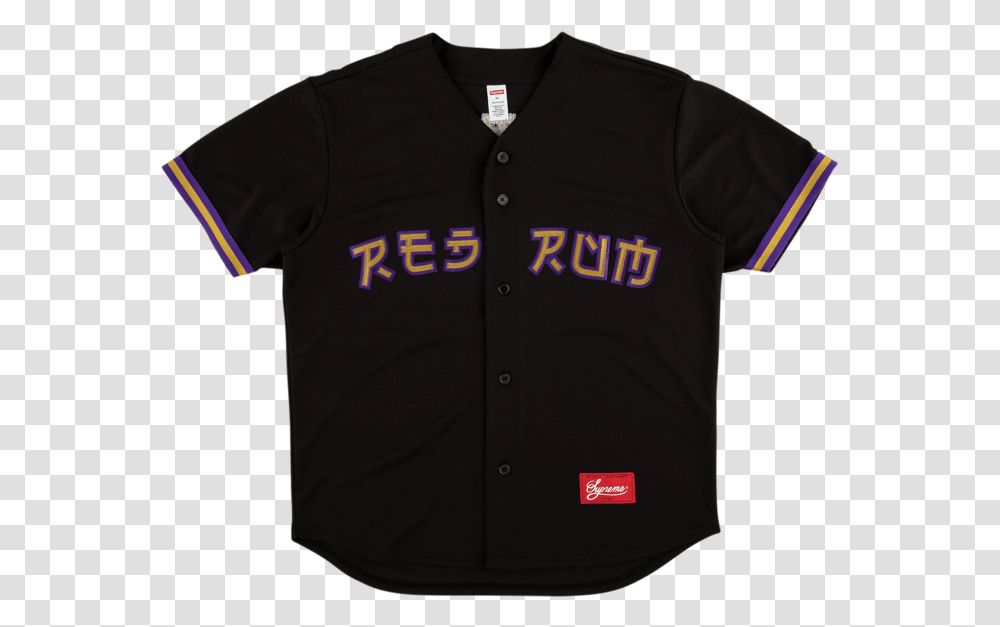 Supreme Red Rum Baseball Jersey Ss Active Shirt, Apparel, T-Shirt, Coat Transparent Png